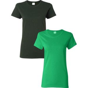 imageGildan Womens Heavy Cotton TShirt Style G5000L 2Pack1 Forest Green  1 Irish Green