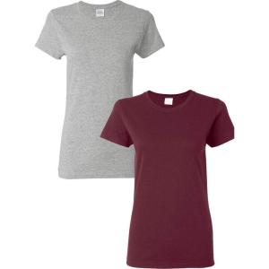 imageGildan Womens Heavy Cotton TShirt Style G5000L 2Pack1 Sport Grey  1 Maroon