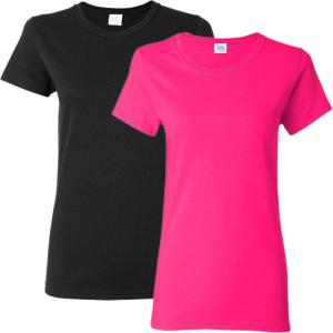 imageGildan Womens Heavy Cotton TShirt Style G5000L 2PackBlackheliconia