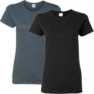 imageGildan Womens Heavy Cotton TShirt Style G5000L 2PackDark Heatherblack