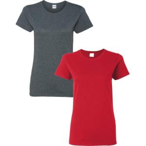 imageGildan Womens Heavy Cotton TShirt Style G5000L 2PackDark Heatherred