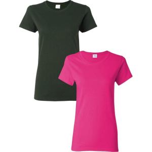 imageGildan Womens Heavy Cotton TShirt Style G5000L 2PackForestgreenheliconia