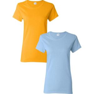 imageGildan Womens Heavy Cotton TShirt Style G5000L 2PackGoldlight Blue