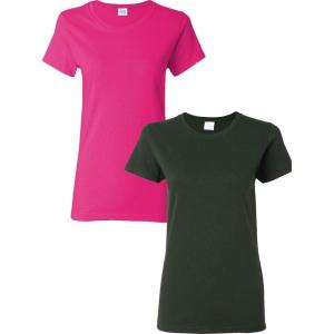 imageGildan Womens Heavy Cotton TShirt Style G5000L 2PackHeliconiaforest Green
