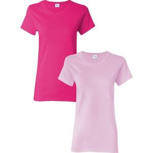 imageGildan Womens Heavy Cotton TShirt Style G5000L 2PackHeliconialight Pink