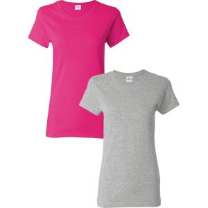 imageGildan Womens Heavy Cotton TShirt Style G5000L 2PackHeliconiasport Grey