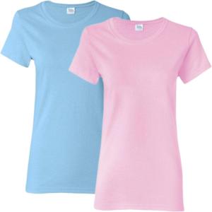 imageGildan Womens Heavy Cotton TShirt Style G5000L 2PackLight Bluelight Pink