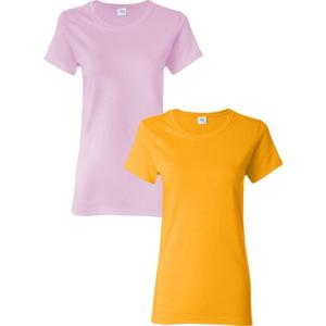 imageGildan Womens Heavy Cotton TShirt Style G5000L 2PackLightpinkgold