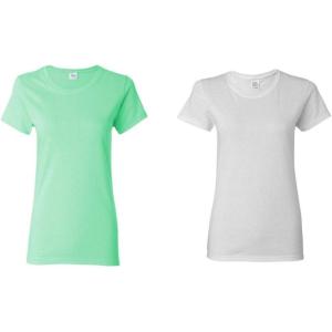 imageGildan Womens Heavy Cotton TShirt Style G5000L 2PackMint Greenwhite