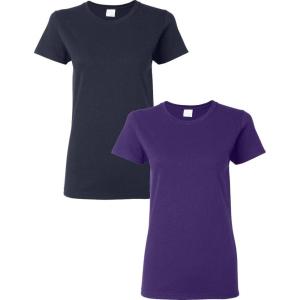 imageGildan Womens Heavy Cotton TShirt Style G5000L 2PackNavypurple