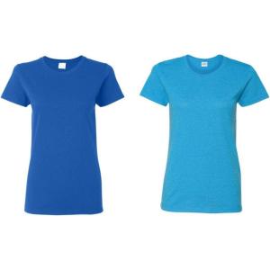 imageGildan Womens Heavy Cotton TShirt Style G5000L 2PackRoyalHeathersapphire