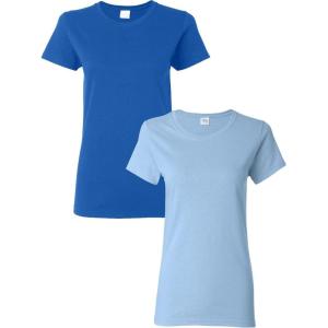 imageGildan Womens Heavy Cotton TShirt Style G5000L 2PackRoyallight Blue