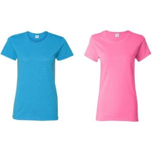 imageGildan Womens Heavy Cotton TShirt Style G5000L 2PackSapphireAzalea
