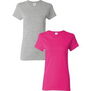 imageGildan Womens Heavy Cotton TShirt Style G5000L 2PackSport Greyheliconia