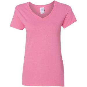imageGildan Womens Heavy Cotton VNeck TShirt 2PackAzalea