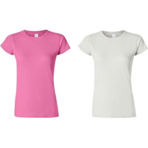 imageGildan Womens Softstyle Cotton TShirt Style G64000l Multipack1 White  1 Royal