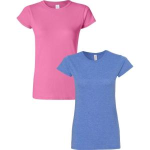 imageGildan Womens Softstyle Cotton TShirt Style G64000l MultipackAzaleaheatherroyal