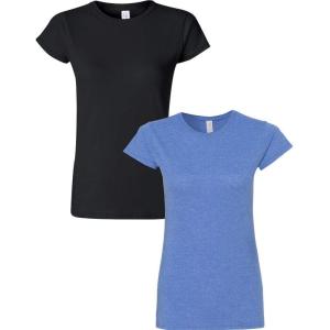 imageGildan Womens Softstyle Cotton TShirt Style G64000l MultipackBlackheatherroyal