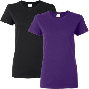 imageGildan Womens Softstyle Cotton TShirt Style G64000l MultipackBlackpurple