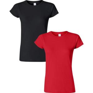 imageGildan Womens Softstyle Cotton TShirt Style G64000l MultipackBlackred