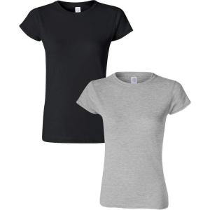imageGildan Womens Softstyle Cotton TShirt Style G64000l MultipackBlacksportgray