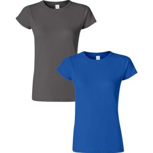 imageGildan Womens Softstyle Cotton TShirt Style G64000l MultipackCharcoalroyal