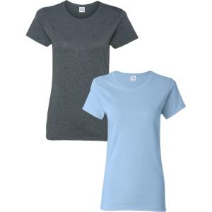 imageGildan Womens Softstyle Cotton TShirt Style G64000l MultipackDark Heatherlight Blue