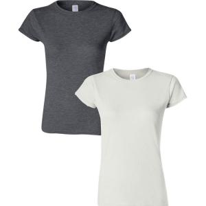 imageGildan Womens Softstyle Cotton TShirt Style G64000l MultipackDarkheatherwhite