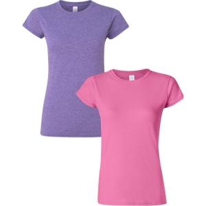 imageGildan Womens Softstyle Cotton TShirt Style G64000l MultipackHeatherpurpleazalea