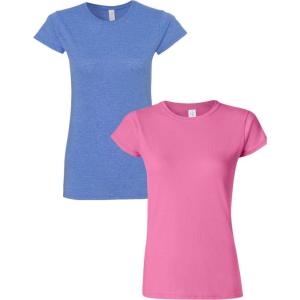 imageGildan Womens Softstyle Cotton TShirt Style G64000l MultipackHeatherroyalazalea