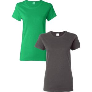 imageGildan Womens Softstyle Cotton TShirt Style G64000l MultipackIrish Greencharcoal