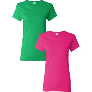 imageGildan Womens Softstyle Cotton TShirt Style G64000l MultipackIrishgreenheliconia