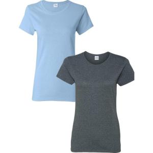imageGildan Womens Softstyle Cotton TShirt Style G64000l MultipackLightbluedarkheather