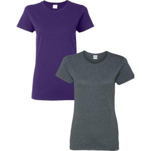 imageGildan Womens Softstyle Cotton TShirt Style G64000l MultipackPurpledarkheather