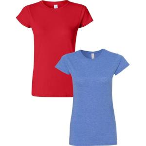 imageGildan Womens Softstyle Cotton TShirt Style G64000l MultipackRedheatherroyal