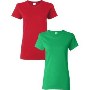 imageGildan Womens Softstyle Cotton TShirt Style G64000l MultipackRedirish Green
