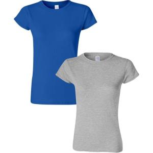 imageGildan Womens Softstyle Cotton TShirt Style G64000l MultipackRoyalsportgray