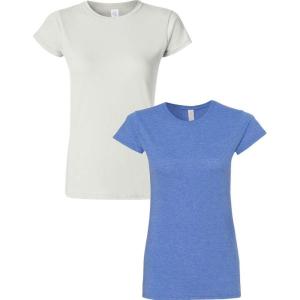 imageGildan Womens Softstyle Cotton TShirt Style G64000l MultipackWhiteheatherroyal