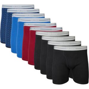 imageGildan mens Underwear Boxer Briefs MultipackBlackGarnetRoyalDiamond 10pack  Classic Length