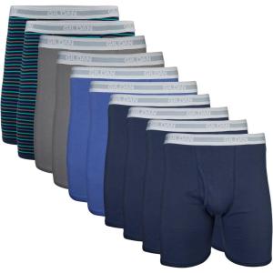 imageGildan mens Underwear Boxer Briefs MultipackMixed Navy 10pack  Classic Length