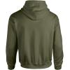 imageGildan Mens Heavy Blend Drawcord Hooded Sweatshirt Safety PinkHeather Sport Dark Navy