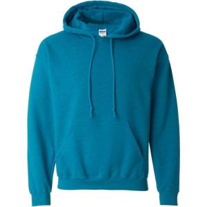 imageGildan Mens Heavy Blend Drawcord Hooded Sweatshirt Safety PinkAntiquesapphire