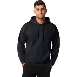 imageGildan Mens Heavy Blend Drawcord Hooded Sweatshirt Safety PinkBlack