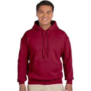 imageGildan Mens Heavy Blend Drawcord Hooded Sweatshirt Safety PinkCardinal Red