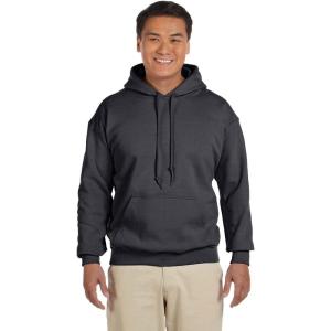 imageGildan Mens Heavy Blend Drawcord Hooded Sweatshirt Safety PinkCharcoal