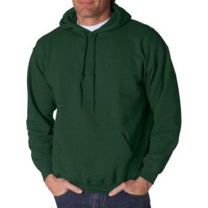 imageGildan Mens Heavy Blend Drawcord Hooded Sweatshirt Safety PinkForest Green
