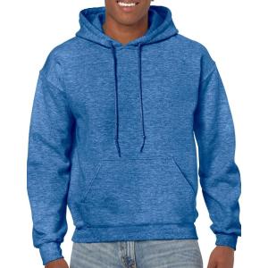 imageGildan Mens Heavy Blend Drawcord Hooded Sweatshirt Safety PinkHeather Royal
