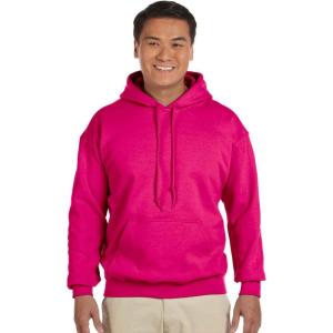 imageGildan Mens Heavy Blend Drawcord Hooded Sweatshirt Safety PinkHeliconia