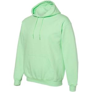 imageGildan Mens Heavy Blend Drawcord Hooded Sweatshirt Safety PinkMintgreen