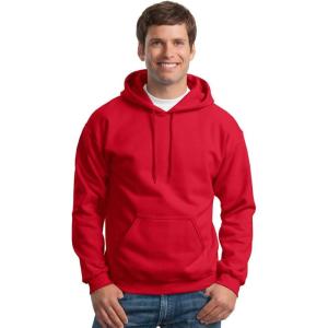 imageGildan Mens Heavy Blend Drawcord Hooded Sweatshirt Safety PinkRed